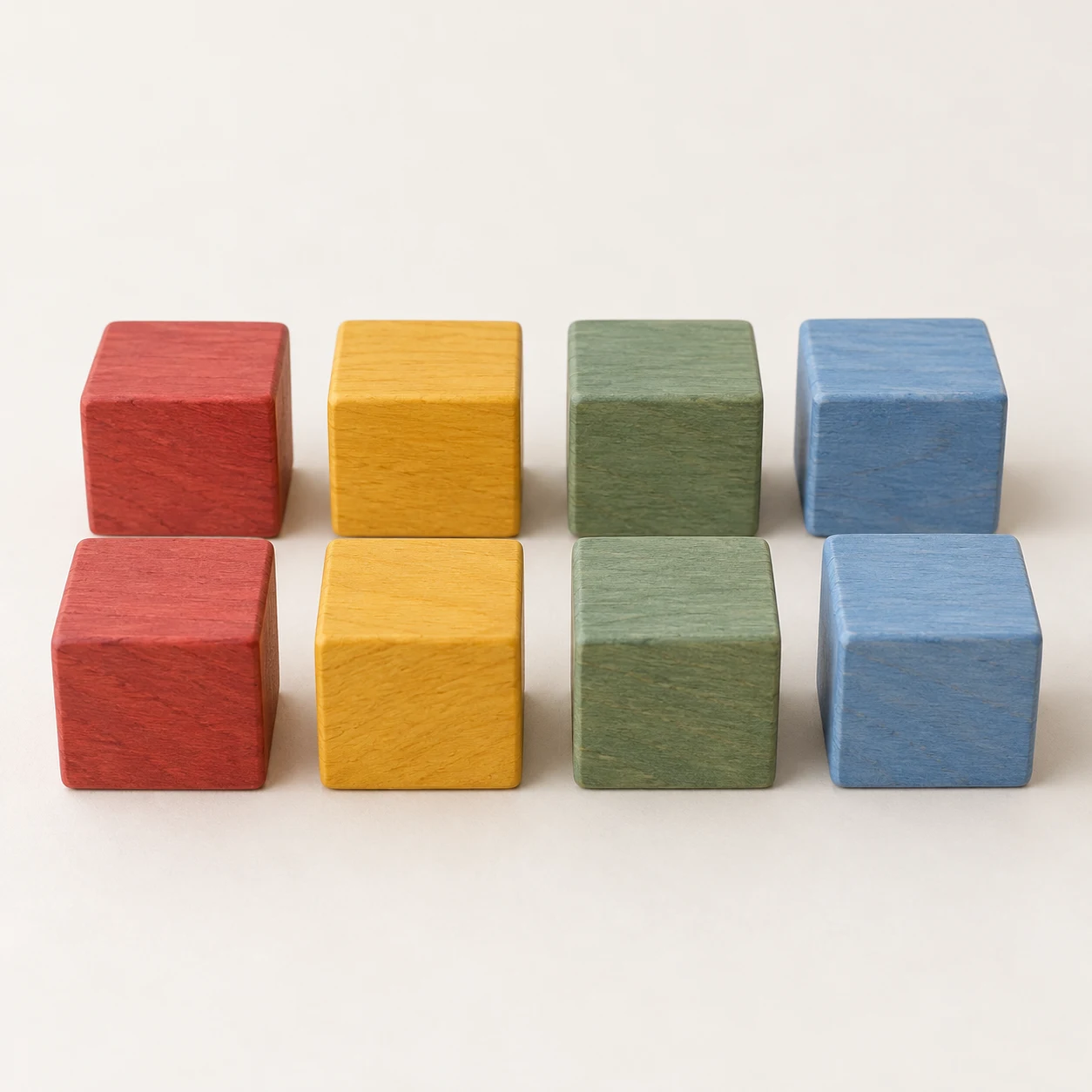 Eight counting cubes